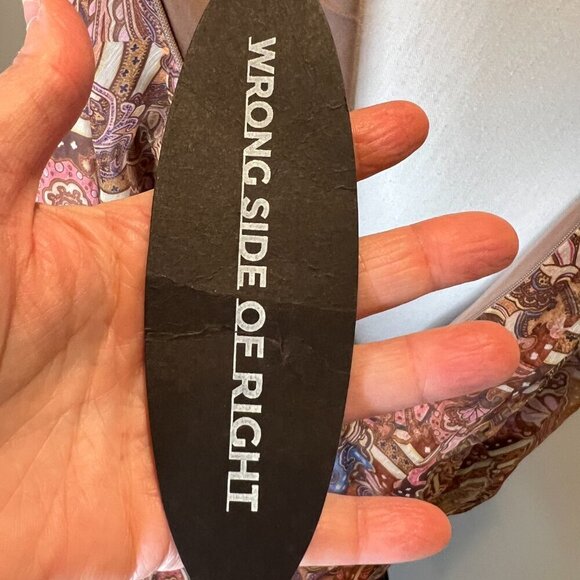 NWT Wrong Side of Right Paisley Pleated Long Sleeve Chiffon Top, Size 3 (S/M) - Picture 14 of 16